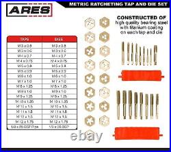 10080 41-Piece Metric Ratcheting Tap and Die Set Metric Sized Taps and Di