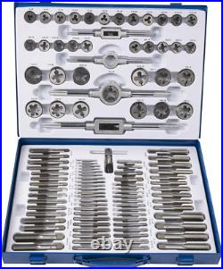 110PCS Standard SAE and Metric Bearing Steel Tap and Die Rethreading Kit