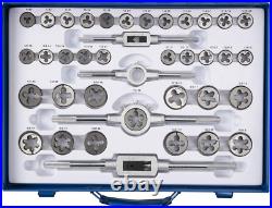 110PCS Standard SAE and Metric Bearing Steel Tap and Die Rethreading Kit