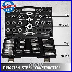 110PCS Tap and Die Combination Set Tungsten Steel Titanium METRIC Tools