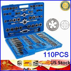 110PCS Tungsten Steel Metric Tap and Die Combination Set Metric Coarse Fine Size