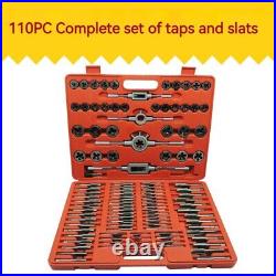 110 Pcs Alloy Steel Tap and Die Set Metric Screw Thread Tap Die Wrench Set