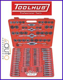 110 Piece Metric Tap Wrench & Split Die Set Fine Coarse & Case Tool Hub 9162