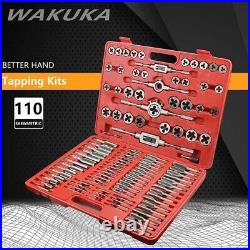 110 Piece Tap and Die Set (SAE METRIC) Threading Tool Set With Storage Case