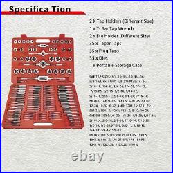 110 Piece Tap and Die Set Sae&Metric Threading Tool Set with Storage Case