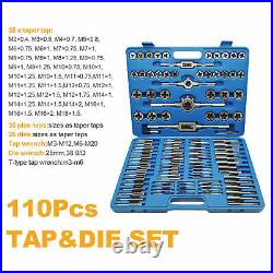 110pc Tap and Die Combination Set Metric Threading Chasing Repair Tool Kit