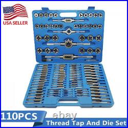 110pcs/Set Tap and Die Combination Set Tungsten Steel Titanium SAE Metric Tools