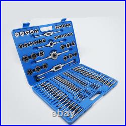 110pcs Tap and Die Set M2-M18 Alloy Steel Metric Plugs Taps and Tap Wrench for