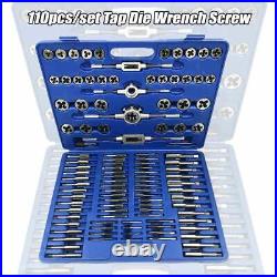 110pcs/set Tap Die Wrench Screw Thread Metric Taps Dies DIY Kit Threading Hands