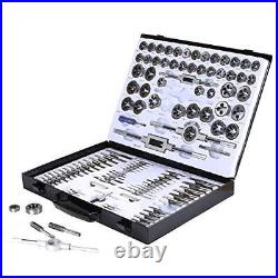 115PCS Sae and Metric Bearing Steel Tap and Die Rethreading Kit with Metal Box