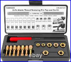 15-Piece Metric Thread Chaser Set, Thread Restorer Tool Master Thread Rethreadin