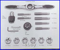 17pc Large Metric ratcheting tap and die set