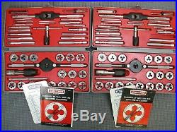 (2) Vintage Craftsman Kromedge METRIC & SAE Tap & Hexagon Die Sets 52095 & 5201