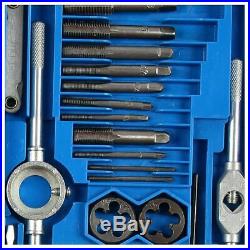 40PC Professional Metric tap wrench and die set cuts M3-M12 bolts + storage case