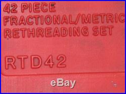42 Piece MM Nf & Nc Re-threading Set In Storage Case Taps Dies Files By Snap-on
