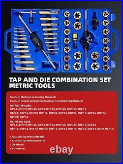 45PCS Metric Tap and Die Set With Storage Case, Essential Repair Tool Kit wit