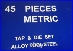45 PC Tap and Die Set. Large Metric Taps and Dies. Alloy Steel Heavy Duty. New
