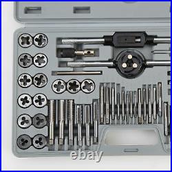 60 Piece ABN Metric SAE Standard Tap and Die Set Hand Threading Cutting Tool Kit