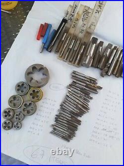 67 x Metric Tap and Dies Engineering Tools Job Lot See Photos for Sizes