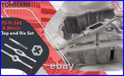 75-Pc SAE&Metric Tap and Die Set Hex Threading Dies for Threading and