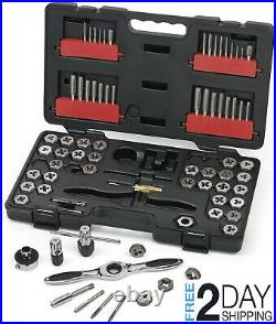 75-Piece Ratcheting Tap and Die Set, SAE/Metric Units Auto-Locking