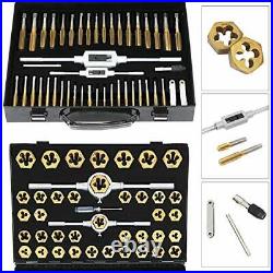 86 Piece Metric And Sae Standard Tap And Die Bearing Steel Tools Set Titanium Co