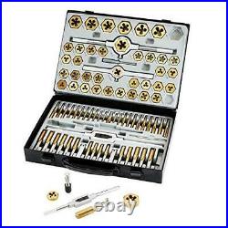 86 Piece Tap and Die Set Bearing Steel Sae and Metric Tools, Titanium Coated