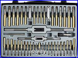 86pc Tap and Die Combination Set Tungsten Bearing Steel Titanium Coated SAE MM