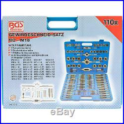 BGS Germany 110-pc Quality Tungsten Steel Metric Thread Tap and Die Set M2-M18