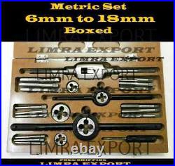 BRAND NEW HEAVY DUTY METRIC TAP AND DIE SET 06MM TO 18MM- METRIC COMPLETE Box