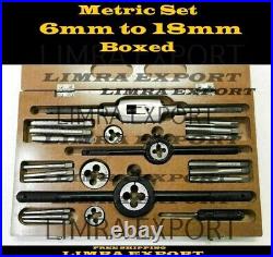 BRAND NEW HEAVY DUTY METRIC TAP AND DIE SET 06MM TO 18MM- METRIC COMPLETE Box