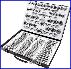 BeHappy 110Pcs Tap and Die Sets, Thread Coated Metric Tap and Die Set M2-M18 wit