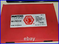 Brand New Matco # Td40m 40 Piece Metric Tap And Die Threading Set Free Ship