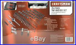 Craftsman 75 PC Inch/Metric Tap And Die Set Carbon Alloy Steel HardCase SEALED
