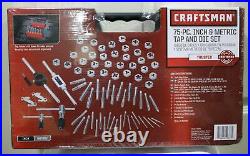 Craftsman 75 Pc Combination Tap & Die Carbon Steel Set SAE and Metric Case- NEW