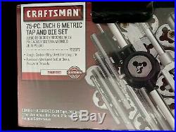 Craftsman 75 Pc. Inch & Metric Carbon Alloy Steel Tap & Die Set New Nip