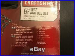 Craftsman 75 Piece Tap & Die Carbon Steel Set Combo with Case SAE and Metric NEW
