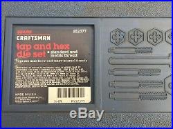 Craftsman Tap & Hex Die Set Standard and Metric Thread 52377 Made in USA SAE MM