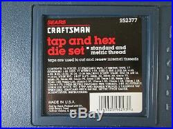 Craftsman Tap and Die Set 76 Piece UNUSED SAE & Metric USA Made Vintage 252377