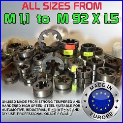 DIES HSS RIGHT ALL SIZES from M1,1 to M92X1.5 140 Variations MADE IN EU Hot Deal