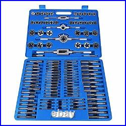 EilxMag 110PCS Standard Sae and Metric Bearing Steel Tap and Die Rethreading
