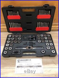 GearWrench 3887 Ratcheting Tap Die Drive Tool Set SAE Metric Units 75PC