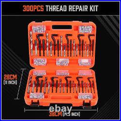 HORUSDY 300Pc Metric and SAE Thread Repair Kit, HSS Drill Helicoil Repair Kit M5