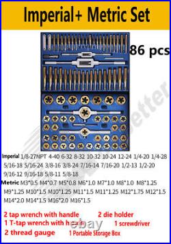 Imperial/Metric Multifunction Tap & Die Sets, Tap Wrench Tool Sets M6 M24
