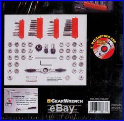 KD GearWrench 3887 75 Pc Tap & Die Set SAE & Metric Combo set with T ratchet hdl