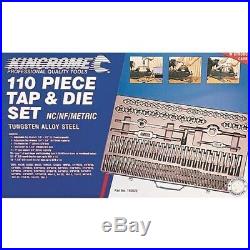 Kincrome 190822 Metric Nc Nf Tap & Die Set 110 Piece In Metal Case