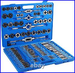 Large Tap and Die Set Metric 110 Piece Bolt and Pipe Tap Sets for Threading