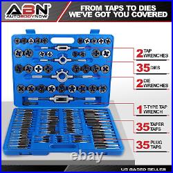 Large Tap and Die Set Metric 110 Piece Bolt and Pipe Tap Sets for Threading