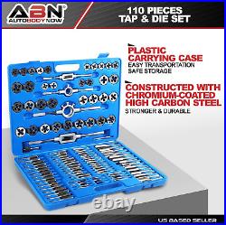 Large Tap and Die Set Metric 110 Piece Bolt and Pipe Tap Sets for Threading