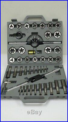 METRIC and SAE Tap and Die Tool Kit Set 90pc HSS with Case New FREE SHIPPING